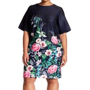 Eliza J || Navy Scuba Floral Shift Never Worn